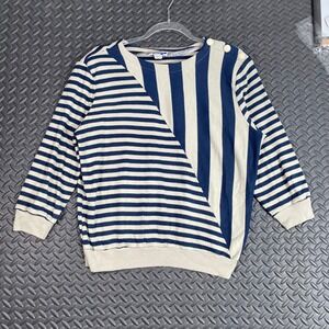 Vintage Cape Cod Sportswear Blue White Pullover‎ Striped Made In USA Sweater 14